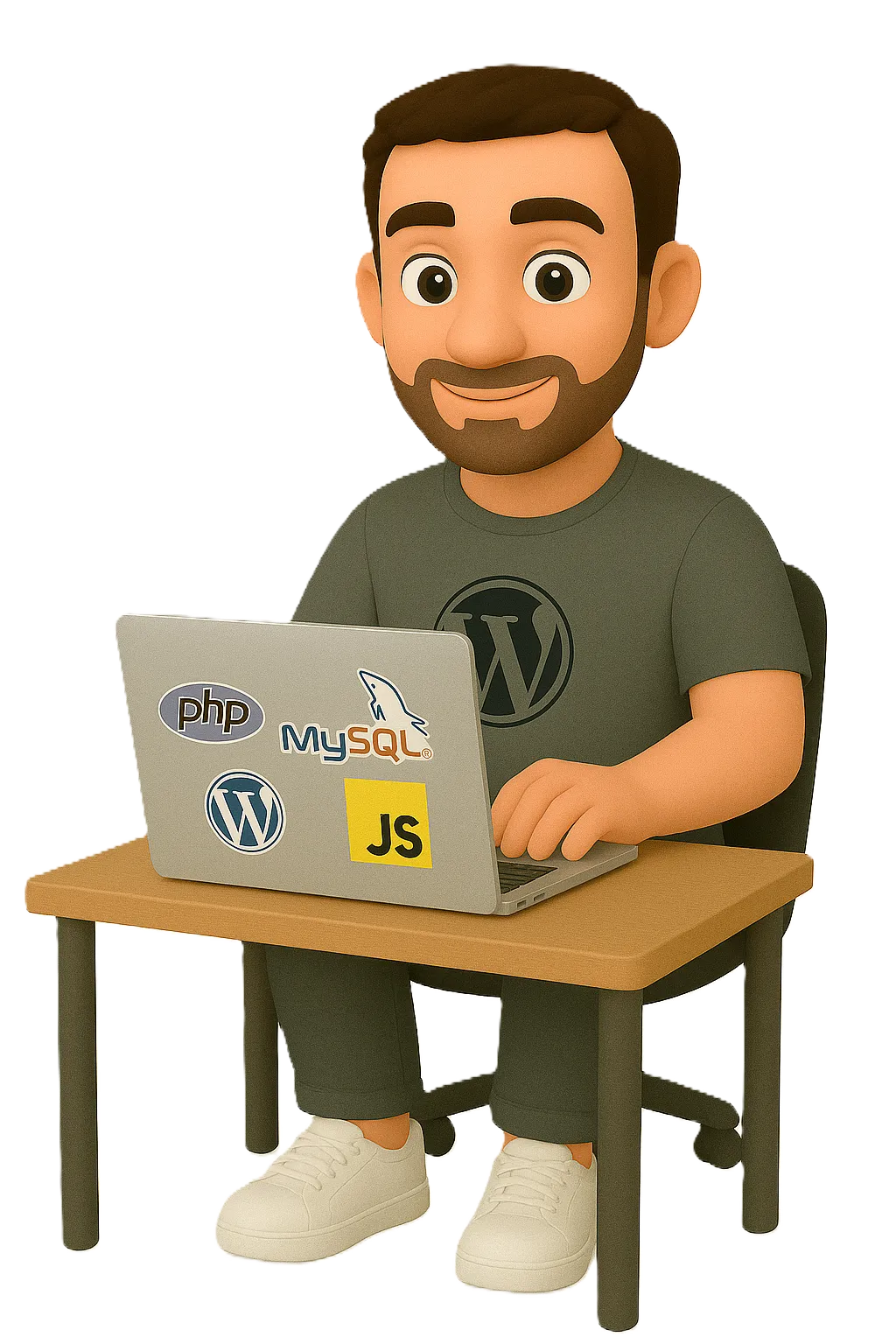 WordPress Entwickler mit Laptop
